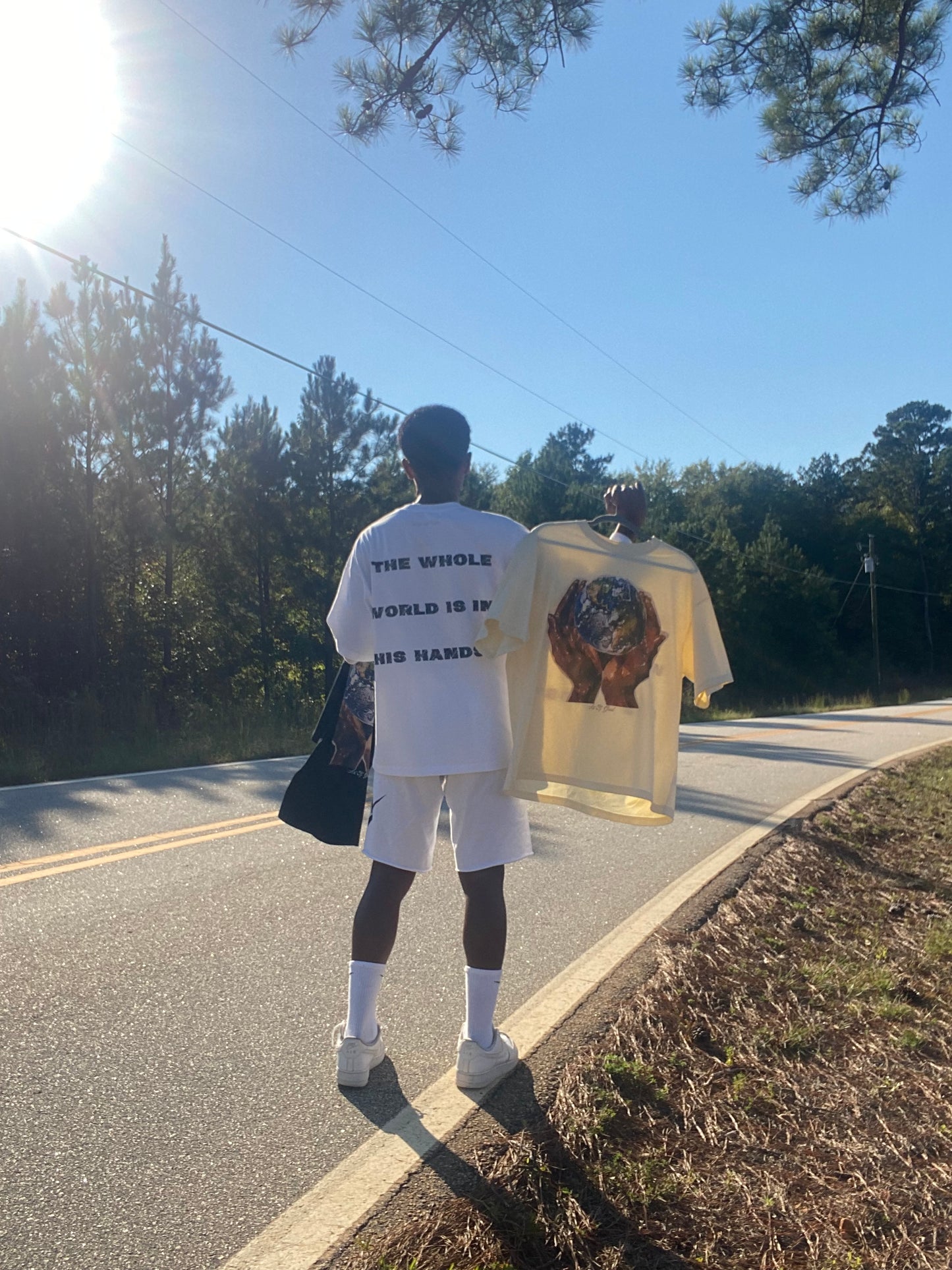 World In His Hands Cream Tee