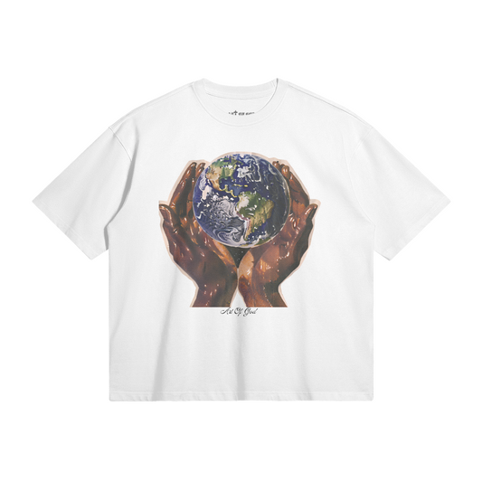 World In His Hands White Tee