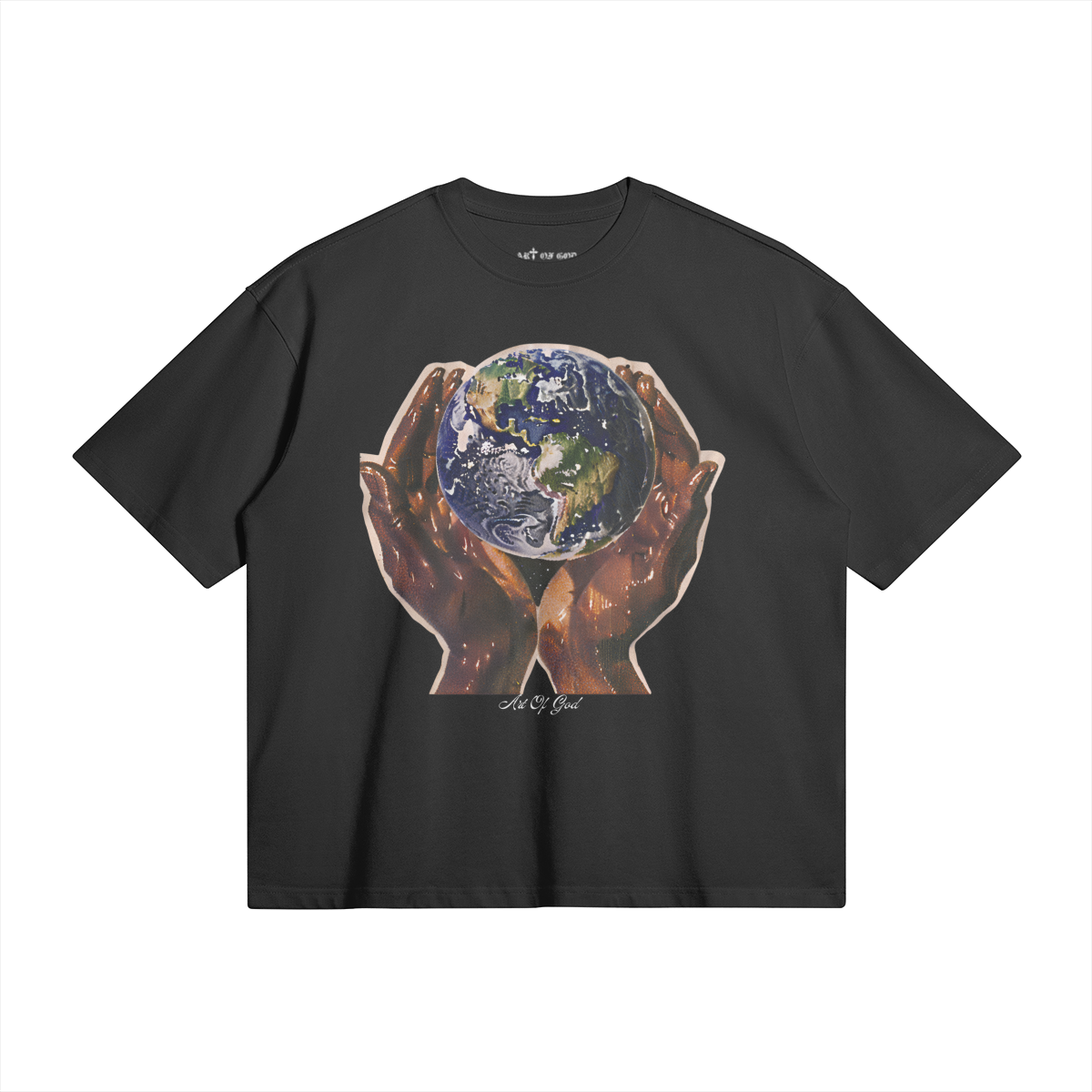 World In His Hands Black Tee