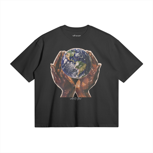 World In His Hands Black Tee